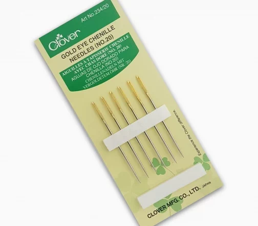 234/20 Иглы шенильные с позолоченной головкой № 20, 6 шт., Clover