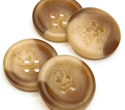 Пуговица DILL, 4 отв., пластик, оттенки бежевого, 23 мм