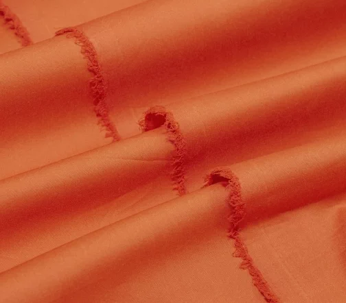 Сорочечный хлопок однотонный, цвет глубокий оранжевый, 55120