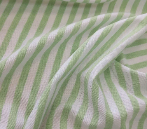 Трикотаж пике купон в зеленую полоску, фон белый, 60454к