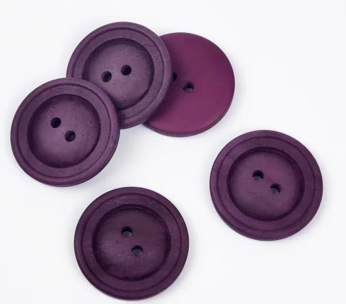 Пуговица, Union Knopf, 2 отв., пластик, цвет фиолетовый, 28 мм