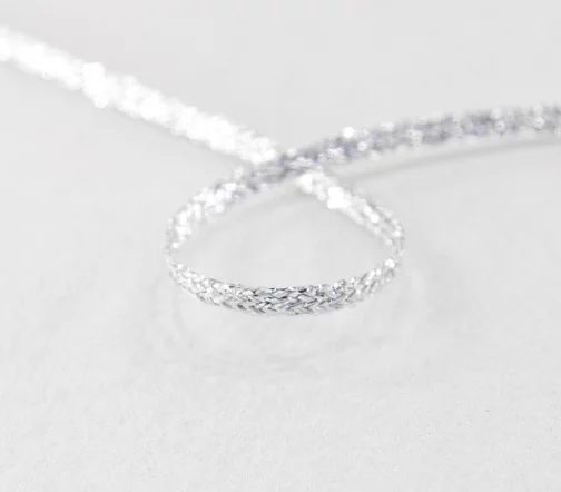 Тесьма PEGA декоративная люрексная, цвет серебряный, 2,5 мм