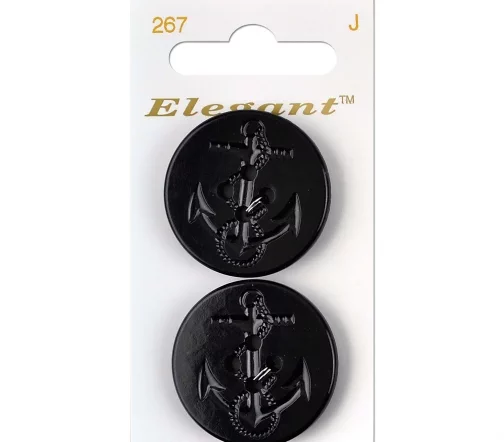 Пуговицы, Elegant, арт. 267 Н, 2 отв., 32 мм, пластик, 2 шт.