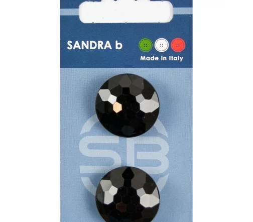 Пуговицы Sandra, на ножке, 23 мм, пластик, 2 шт., черный, арт. CARD163