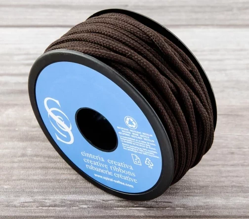 Шнур плетеный SAFISA, 4 мм, цвет темно-коричневый, 25281-4-17