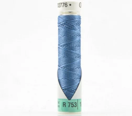 Нить Silk R 753 для фасонных швов, 10м, 100% шелк, цвет 213 голубой джинс, Gutermann 703184