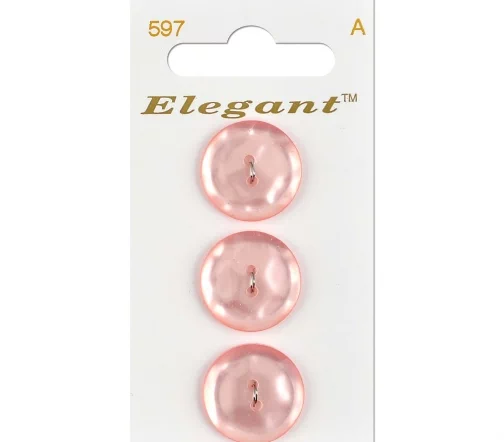 Пуговицы, Elegant, арт. 597 С, 2 отв., 19 мм, пластик, 3 шт.