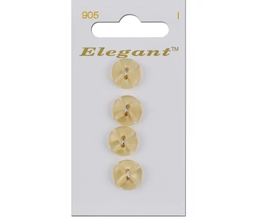 Пуговицы Elegant, арт. 905 Н, 2 отв., 12  мм, пластик, 4 шт., бежевый