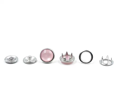 Кнопки джерси "Жемчужинка", 9,5 мм, металл, цвет розовый, уп./10шт., 614519-133
