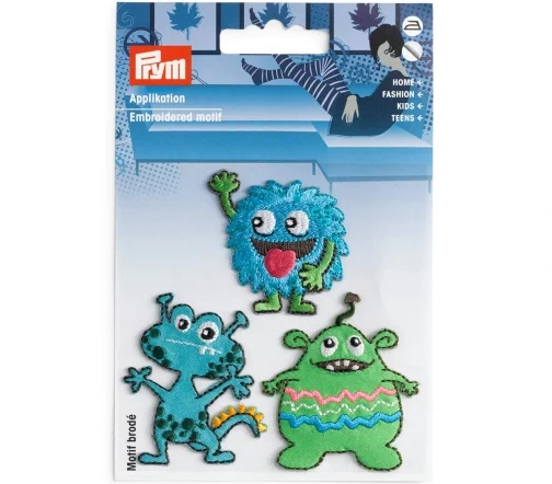 924300 Термоаппликация "Монстры синие/зеленые"  4,5х4см/4,5х5см/4,7х5,5см, 3шт., Prym