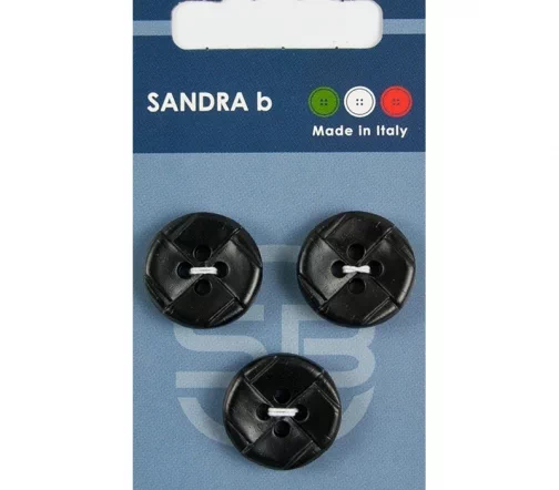 Пуговицы Sandra, 19 мм, 4 отв., пластик, 3 шт., цвет черный, CARD170