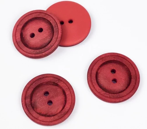Пуговица, Union Knopf, 2 отв., пластик, цвет красный, 28 мм