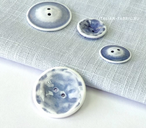 Пуговица Gafforelli, пластик, 2 отв., цвет маренго/белый, 28 мм