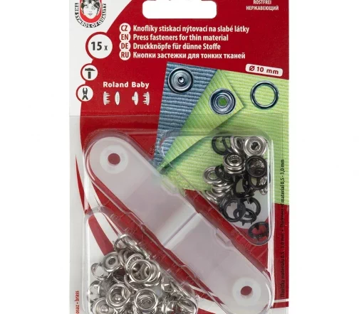 Кнопки Koh-i-Noor рубашечные "Baby", металл, цвет 959 черный, 10 мм, 15 шт, 23070289