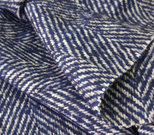 Пальтовая ткань в синюю елочку, 01914-2