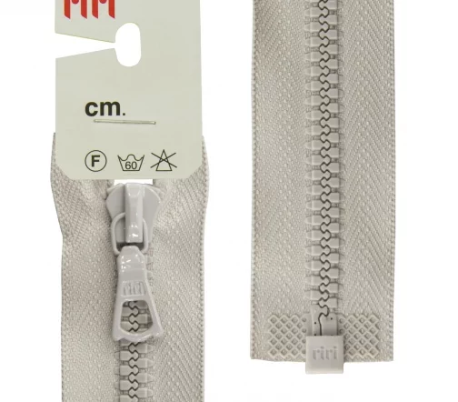 Молния Riri трактор разъёмная, 1 замок, 6мм, 75см, цвет 2113, светло-серый