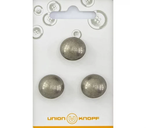 Пуговицы Union Knopf, на ножке, металл, цв. никель, 18 мм, 3 шт., 89059