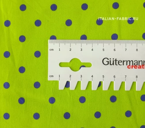Сатин стрейч "Горошек", фон салатовый, 01534-2
