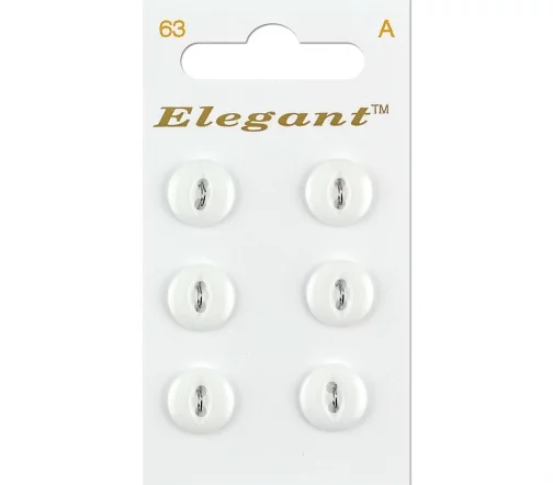 Пуговицы, Elegant, арт. 063 D, 2 отв., 11 мм, пластик, 6 шт.