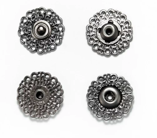 Кнопки ажурные, металл, пришивные, 21 мм, цвет черный, 04-B-21