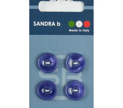 Пуговицы Sandra, 15 мм, 2 отв., пластик, 4 шт., фиолетовый, CARD068