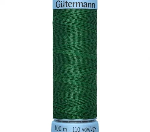 Нить Silk S303 для тонких швов, 100м, 100% шелк, цвет 237 зеленое яблоко, Gutermann 744590