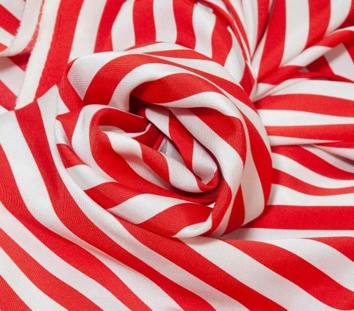 Шелк твил в красную полоску, 00684-2