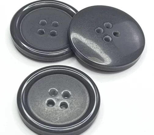 Пуговица DILL, 4 отв., пластик, цвет серый, 28 мм