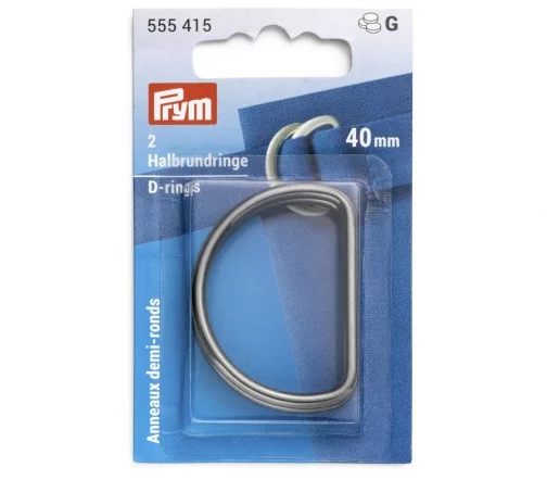555415 Полукольца, 40 мм, цв.оружейн.металла, 2 шт., Prym