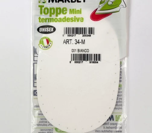 Термозаплатка мини экозамша, 13 х 8,5 см, арт. 34-М/001, белый