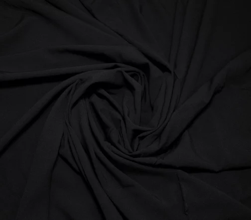 Штапель однотонный, цвет черный, SV11-8