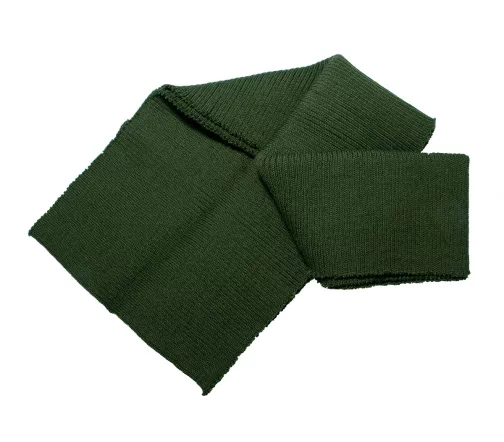 Кромка трикотаж, полушерсть, цвет зеленый защитный, 134-019