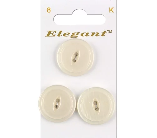 Пуговицы, Elegant, арт. 008 Н, 2 отв., 22 мм, пластик, 3 шт.