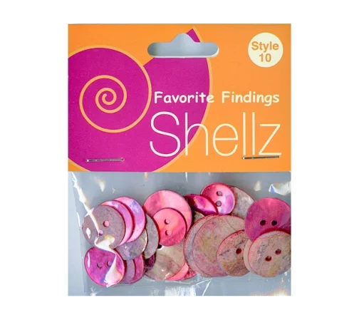 Набор пуговиц, серия Favorite Findings "Shellz Agoya Pink", перламутр, 2 отв., 13-23мм, 32 шт.