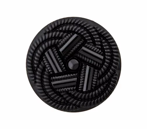 Пуговица, Union Knopf, на ножке, пластик, цвет черный, 20 мм