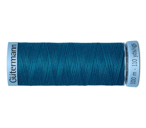 Нить Silk S303 для тонких швов, 100м, 100% шелк, цвет 483 морская волна, Gutermann 744590
