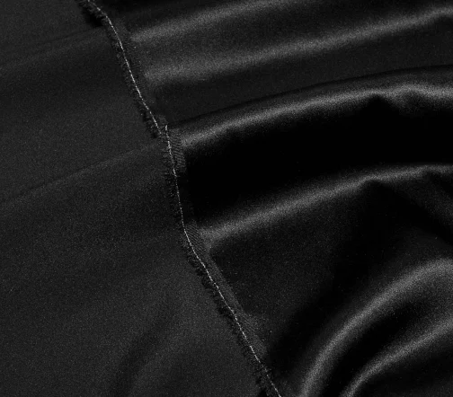 Шелк атласный черный, SEA11-1