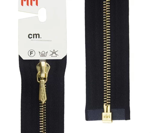 Молния RiRi металл, разъёмная, 1 замок 4мм 100см, подвеска Tropf, цепь Go, цвет 2110, черный