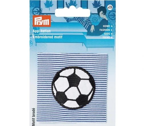 923167 Термоаппликация "Футбольный мяч на сине-белой ткани" 6,3х6,3 см, Prym