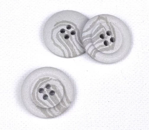 Пуговица Gafforelli, 4 отв., 23 мм, натуральная, цвет серый