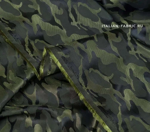 Подкладочная ткань жаккард "Камуфляж", цвет хаки, 01930-2