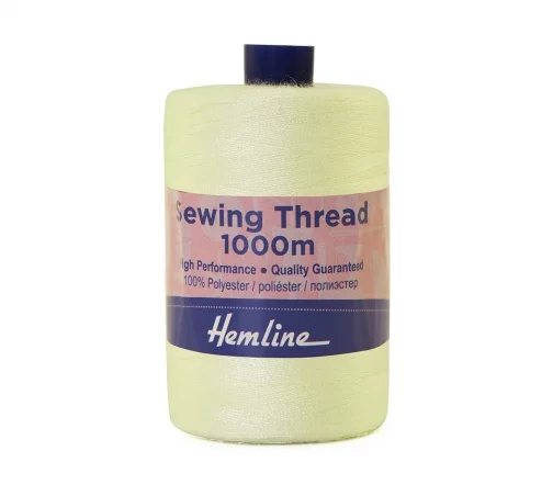 Нить универсальная 40/2, 1000м, 100% п/э, цвет 120 кремовый, Hemline N4124