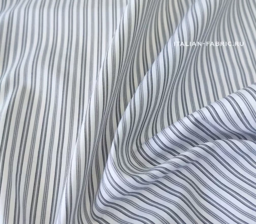 Сорочечный хлопок в серо-коричневую полоску, 00351