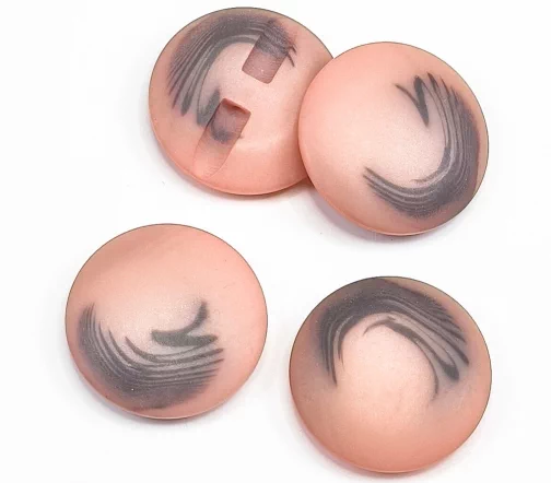 Пуговица DILL, на ножке, пластик, цвет персиковый/серый, 30 мм