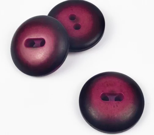 Пуговицы, Union Knopf, "Круглые, цв. с черным ободом", матовые, 2 отв., пластик, цвет фиолето, 37 мм