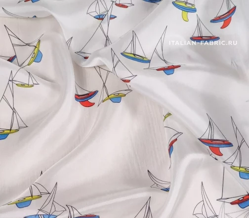 Подкладочная ткань "Парусники", 01126