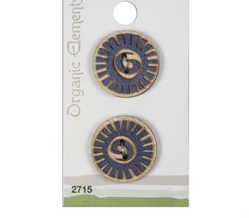 Пуговицы Organic Elements, 2 отв., 25 мм, дерево, 2 шт.