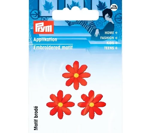 926725 Термоаппликации "Цветы малые красные", 2 см, 3 шт., Prym