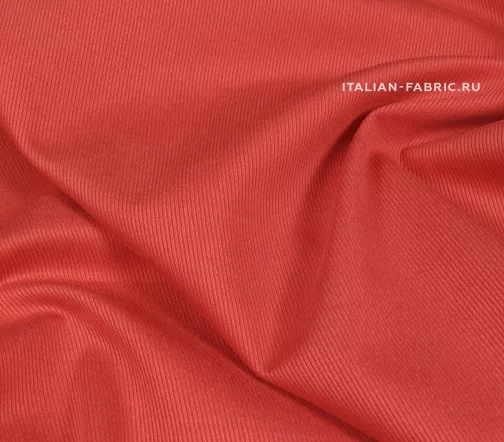 Вельвет хлопковый, цвет красно-оранжевый, 01011-3