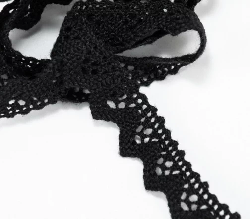 Мерсеризованное кружево IEMESA, ширина 17 мм, цвет черный